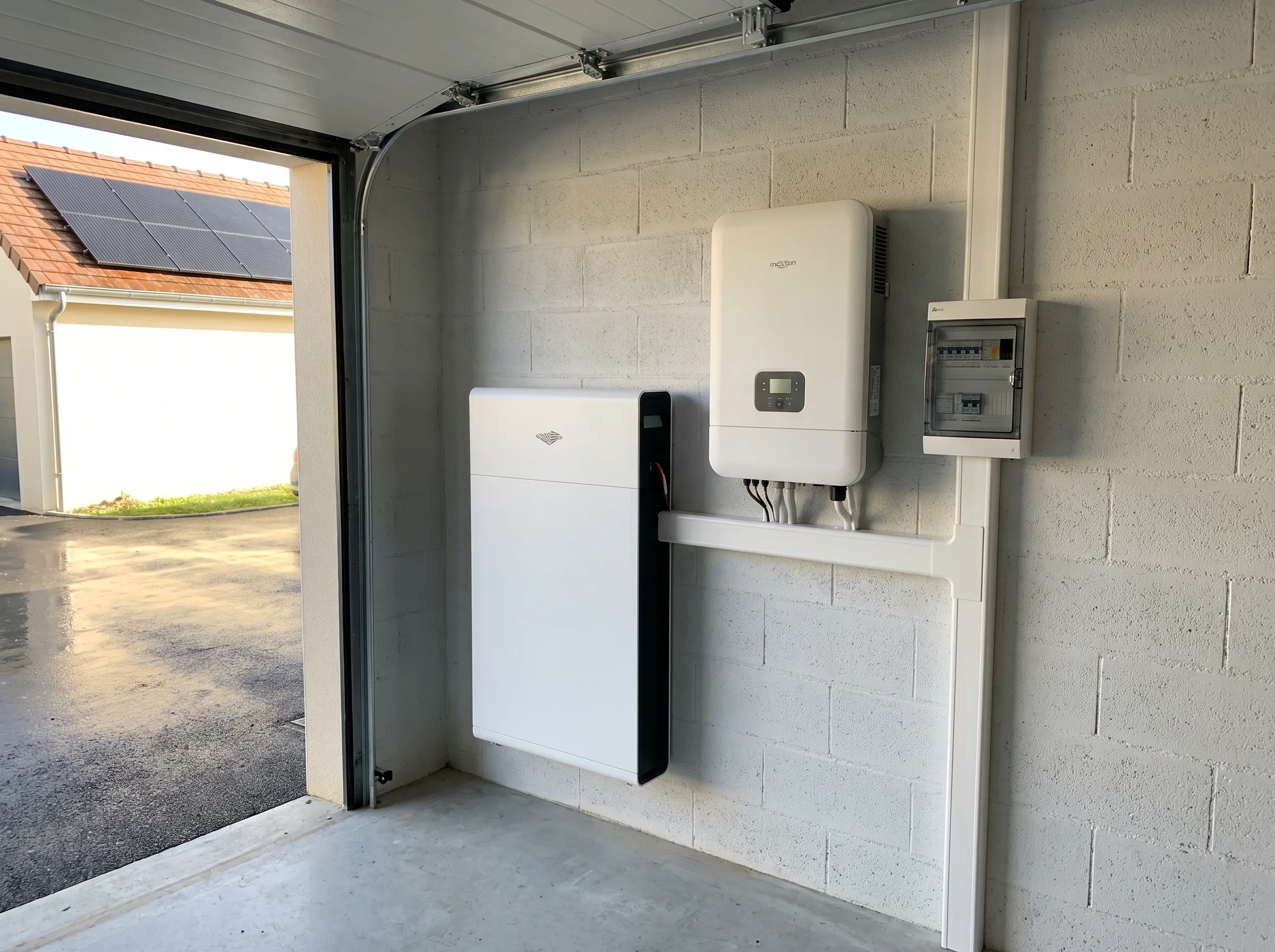 Installation de batteries solaires pour un stockage d’énergie solaire dans un garage