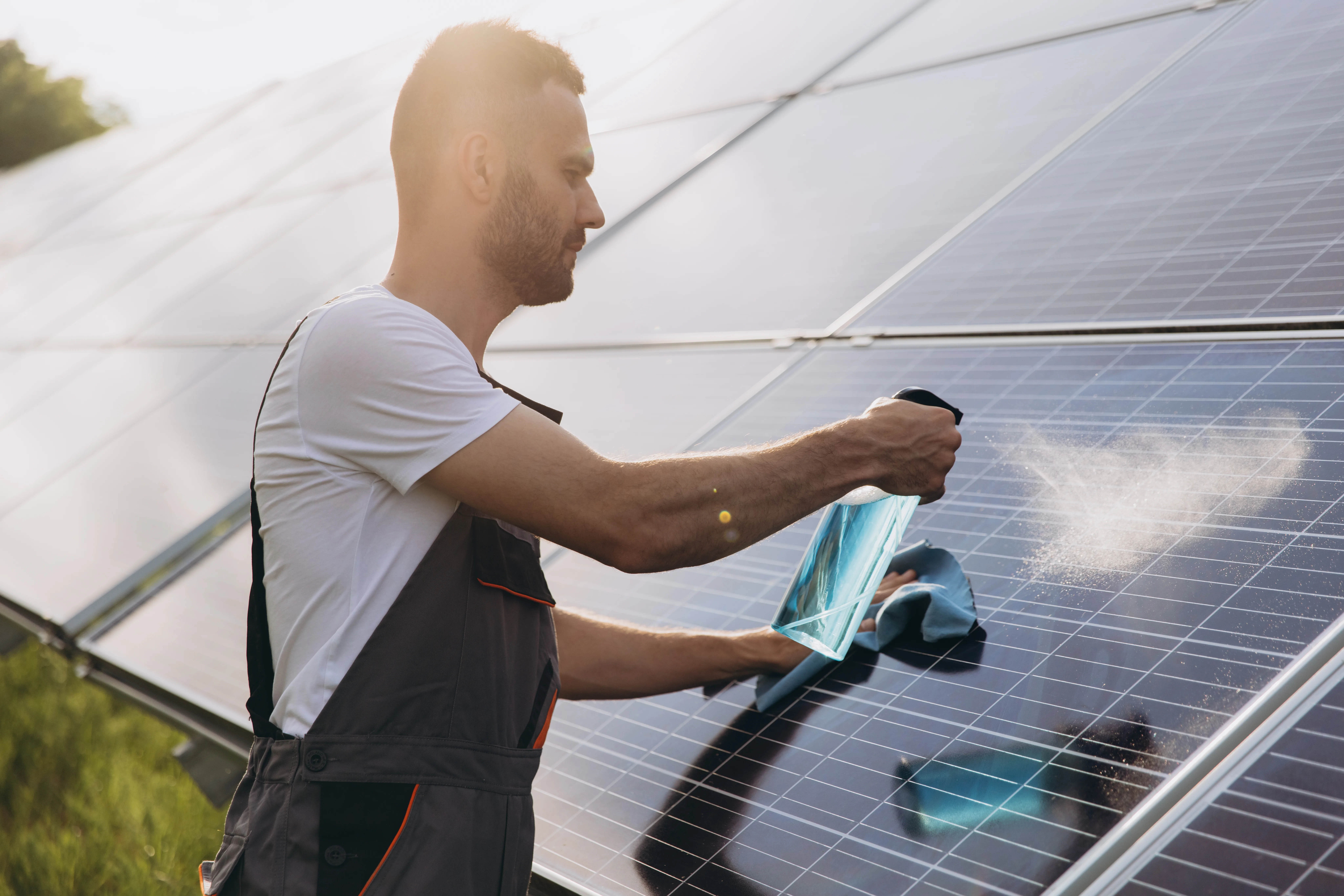 Nettoyage de panneaux solaires pour optimiser la production d'énergie